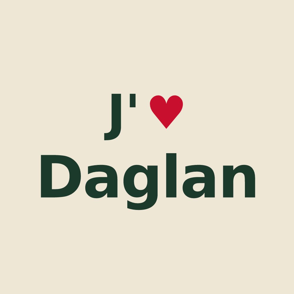 Tote bag personnalisé Daglan — design J'aime Daglan