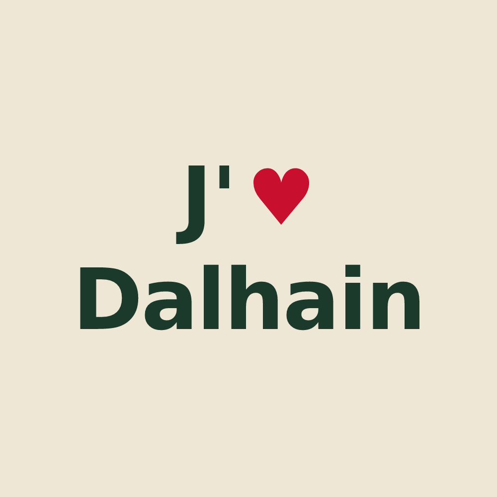 Tote bag personnalisé Dalhain — design J'aime Dalhain