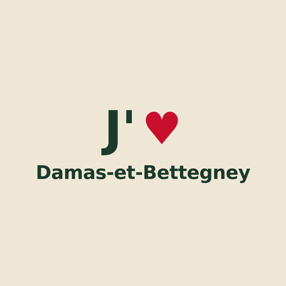 Tote bag personnalisé Damas-et-Bettegney — design J'aime Damas-et-Bettegney