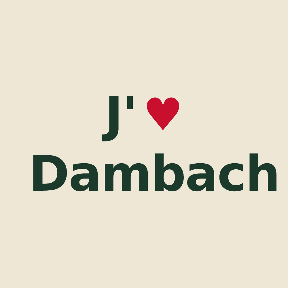 Tote bag personnalisé Dambach — design J'aime Dambach