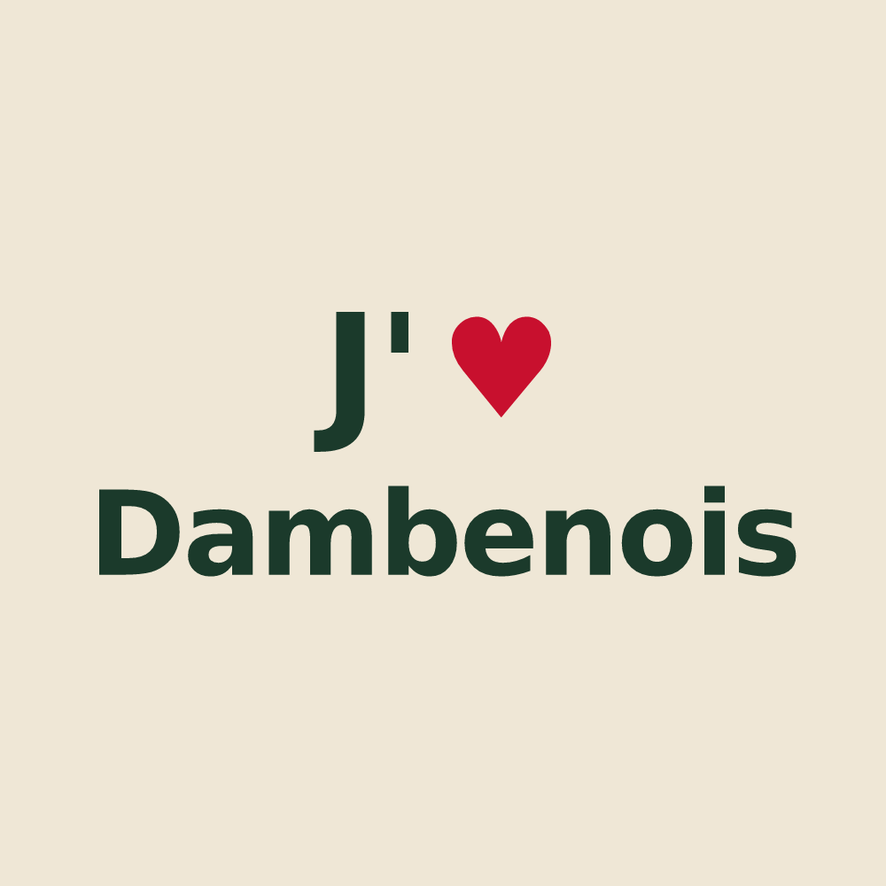 Tote bag personnalisé Dambenois — design J'aime Dambenois