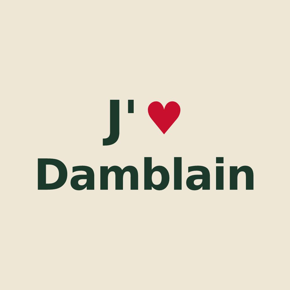 Tote bag personnalisé Damblain — design J'aime Damblain