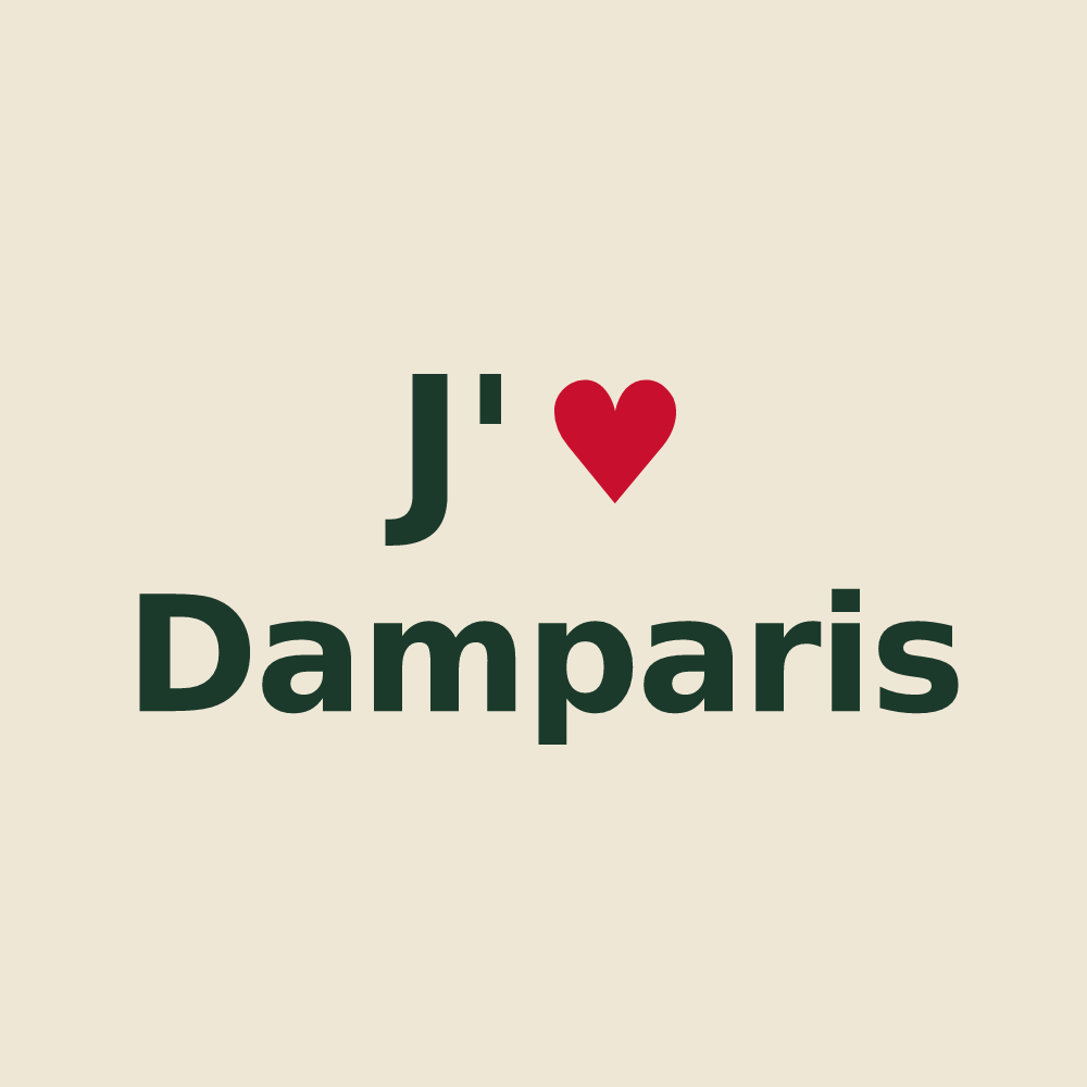 Tote bag personnalisé Damparis — design J'aime Damparis
