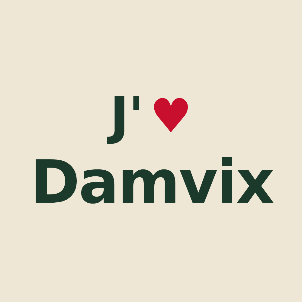 Tote bag personnalisé Damvix — design J'aime Damvix