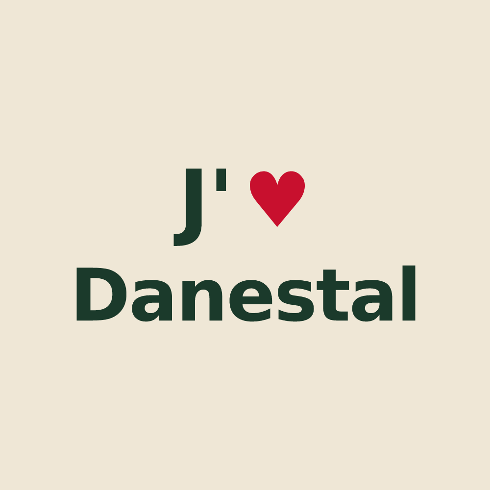 Tote bag personnalisé Danestal — design J'aime Danestal