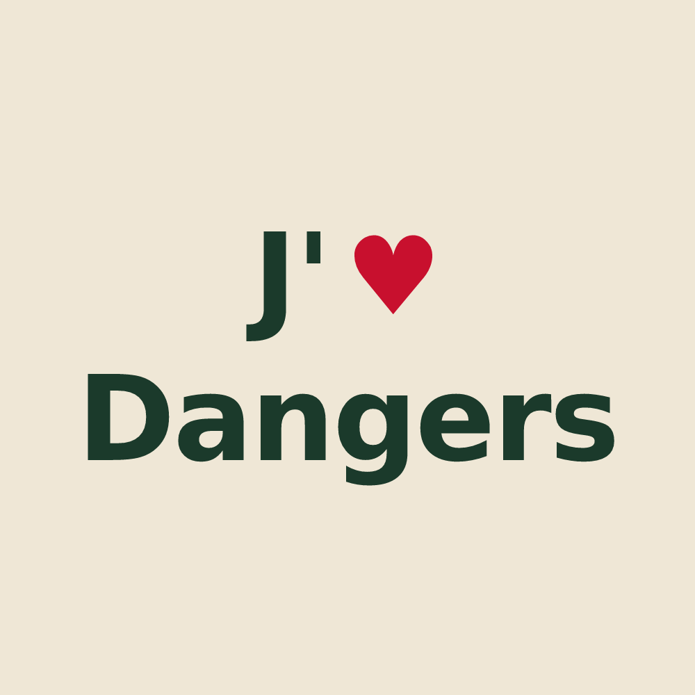 Tote bag personnalisé Dangers — design J'aime Dangers