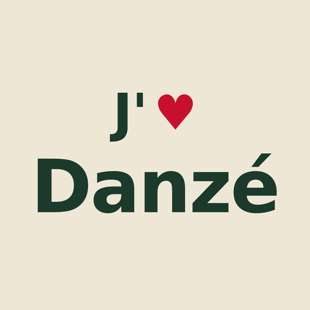 Tote bag personnalisé Danzé — design J'aime Danzé