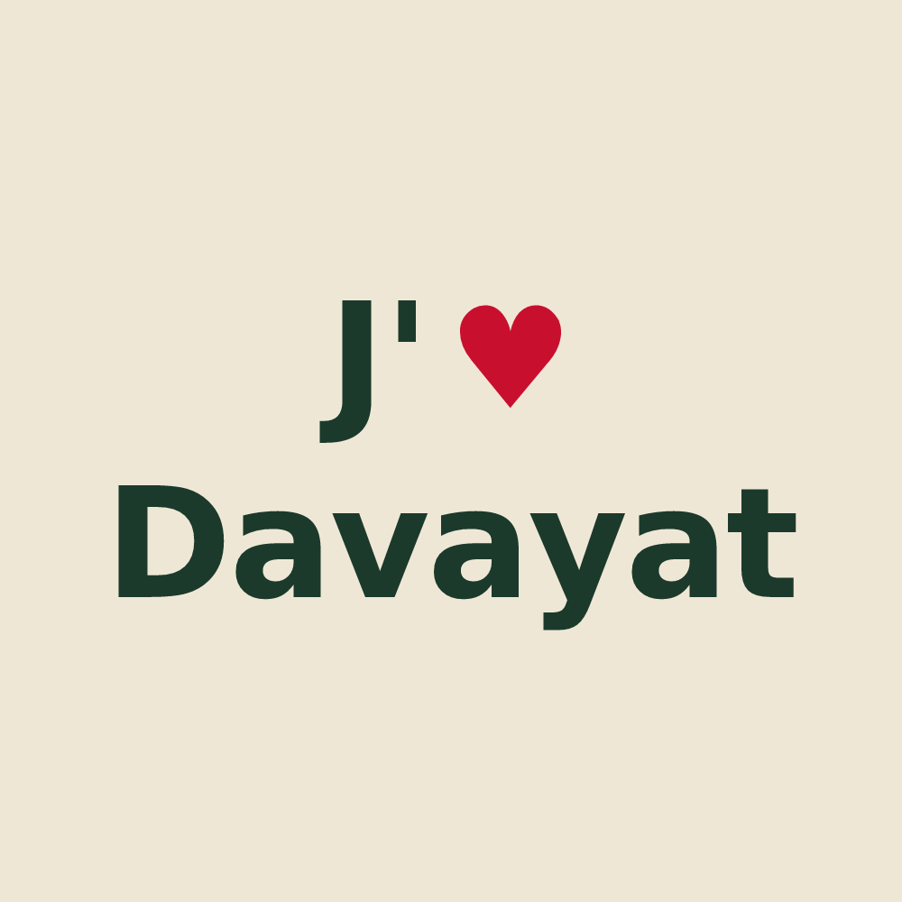 Tote bag personnalisé Davayat — design J'aime Davayat