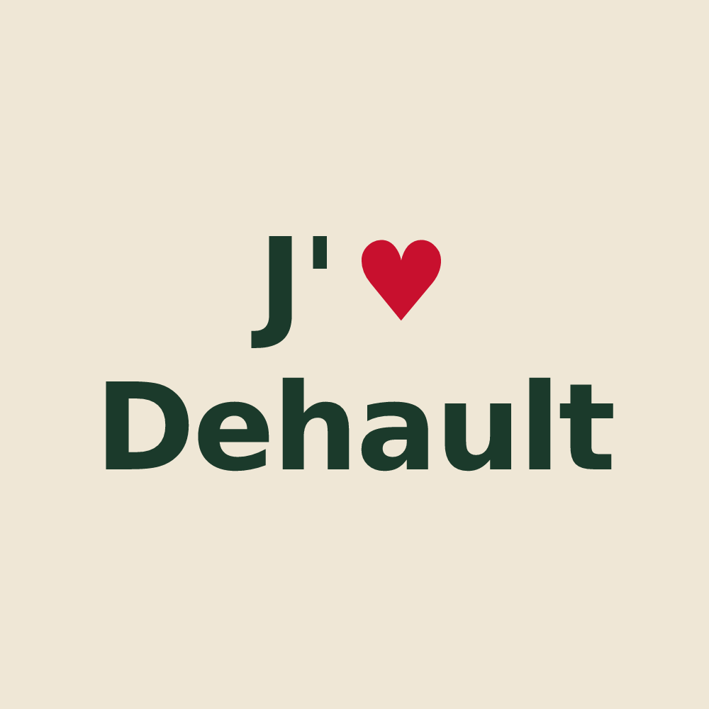 Tote bag personnalisé Dehault — design J'aime Dehault