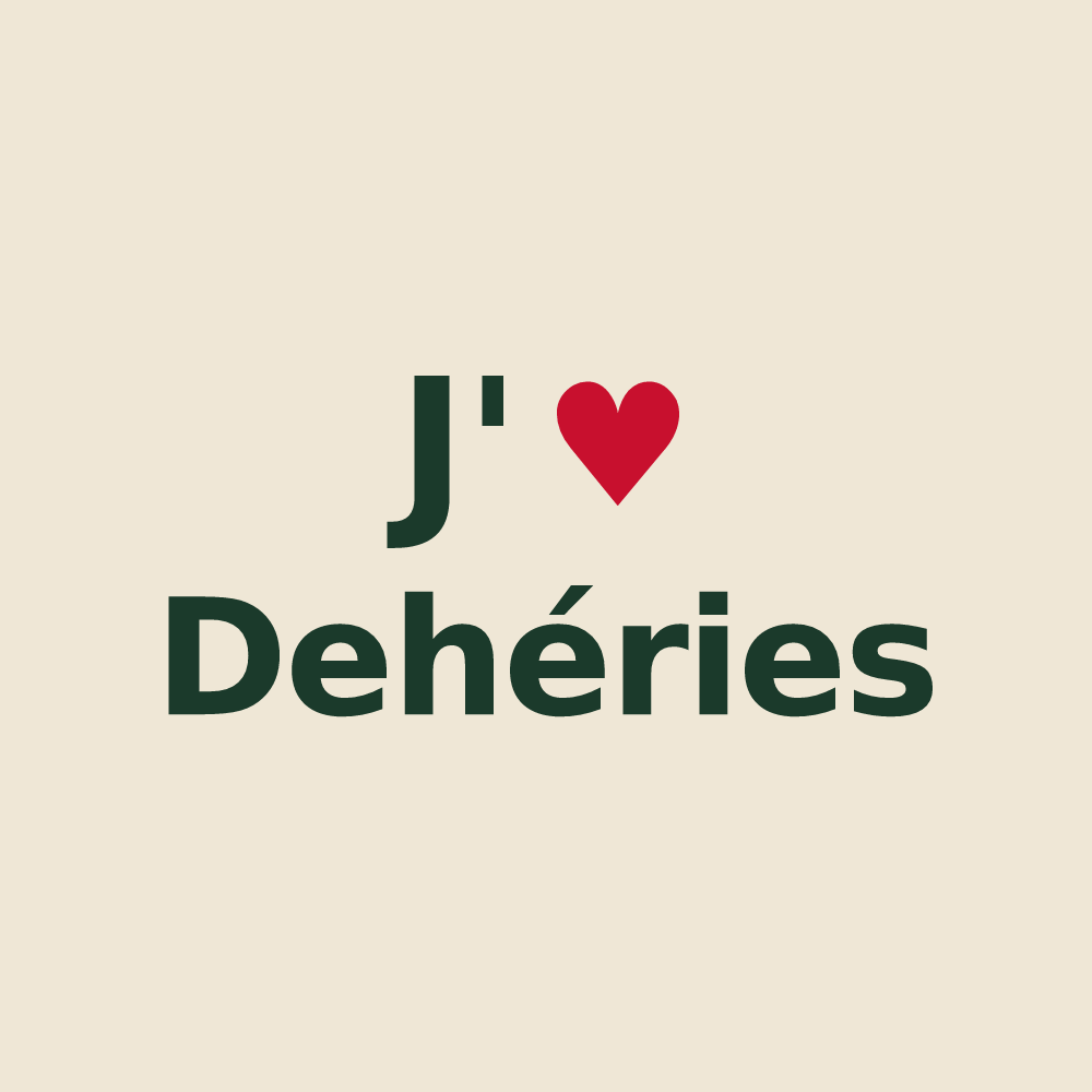 Tote bag personnalisé Dehéries — design J'aime Dehéries