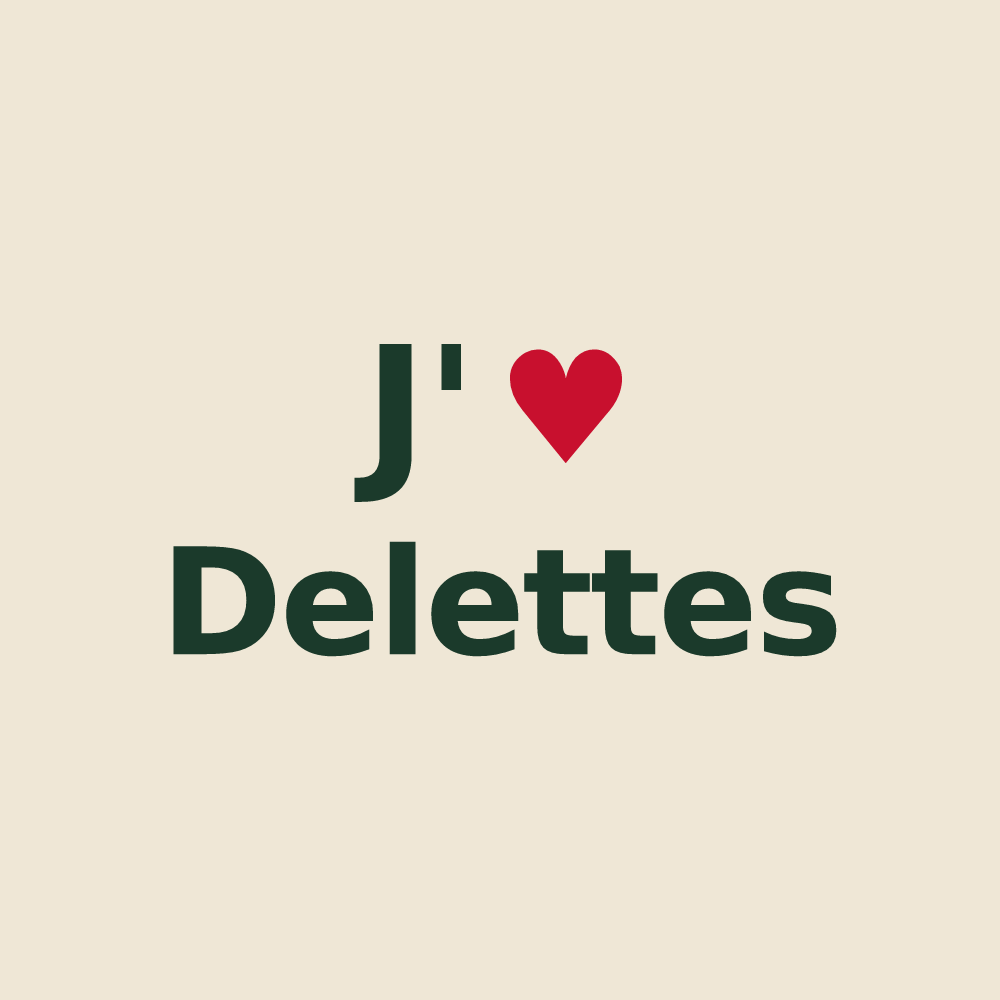 Tote bag personnalisé Delettes — design J'aime Delettes