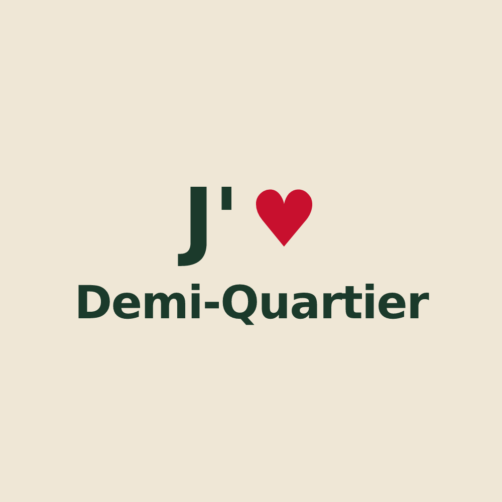 Tote bag personnalisé Demi-Quartier — design J'aime Demi-Quartier