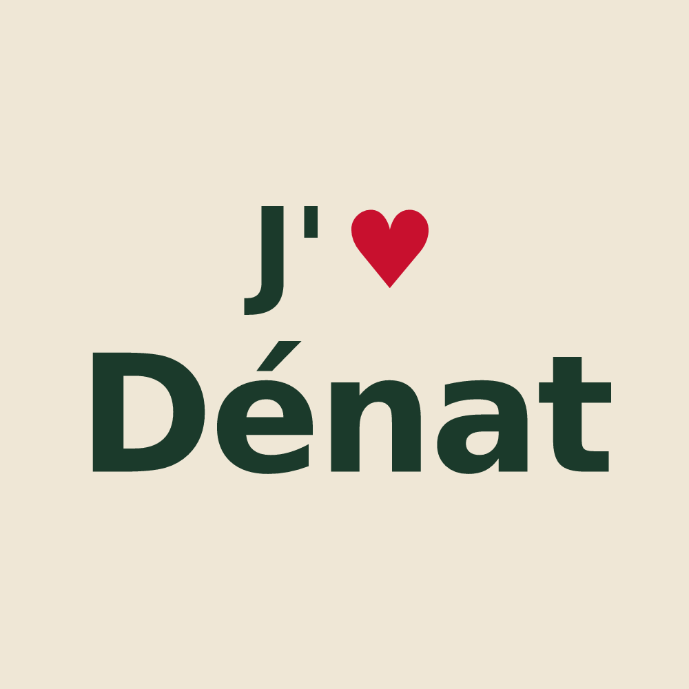 Tote bag personnalisé Dénat — design J'aime Dénat