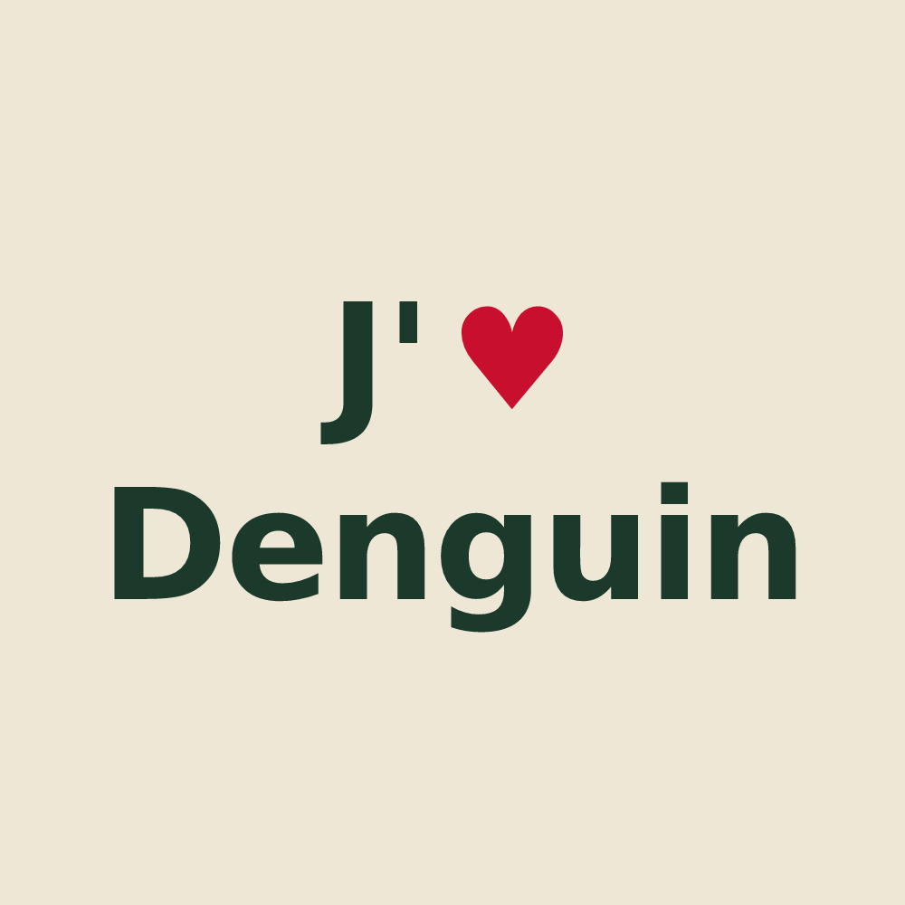 Tote bag personnalisé Denguin — design J'aime Denguin