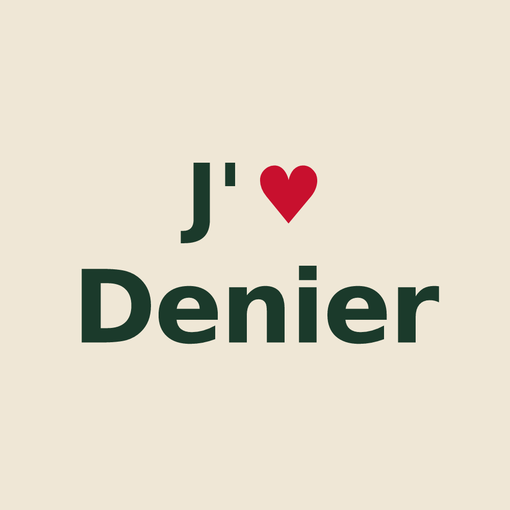 Tote bag personnalisé Denier — design J'aime Denier