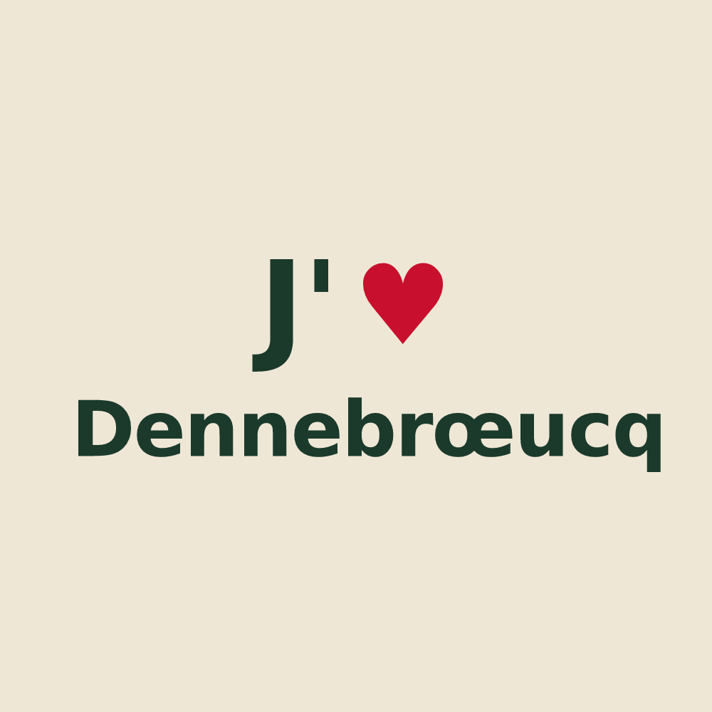 Tote bag personnalisé Dennebrœucq — design J'aime Dennebrœucq