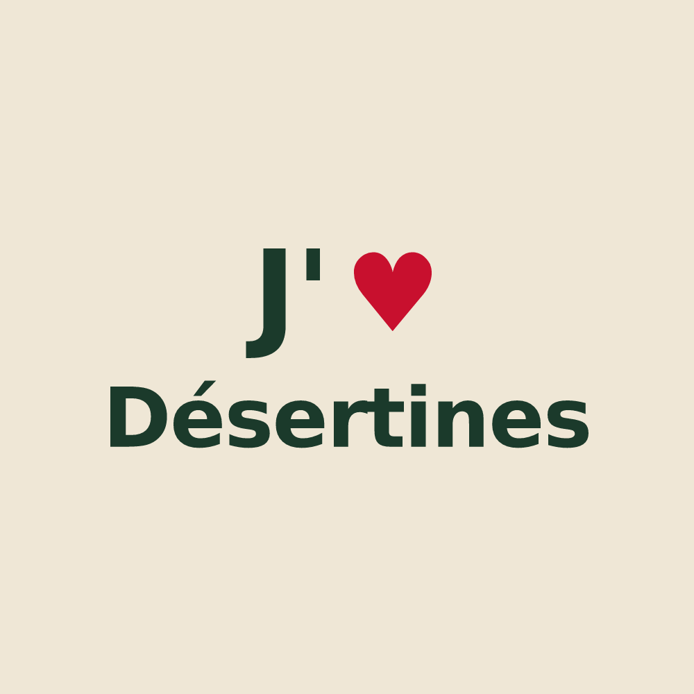 Tote bag personnalisé Désertines — design « J'aime Désertines » imprimé sur le tote bag