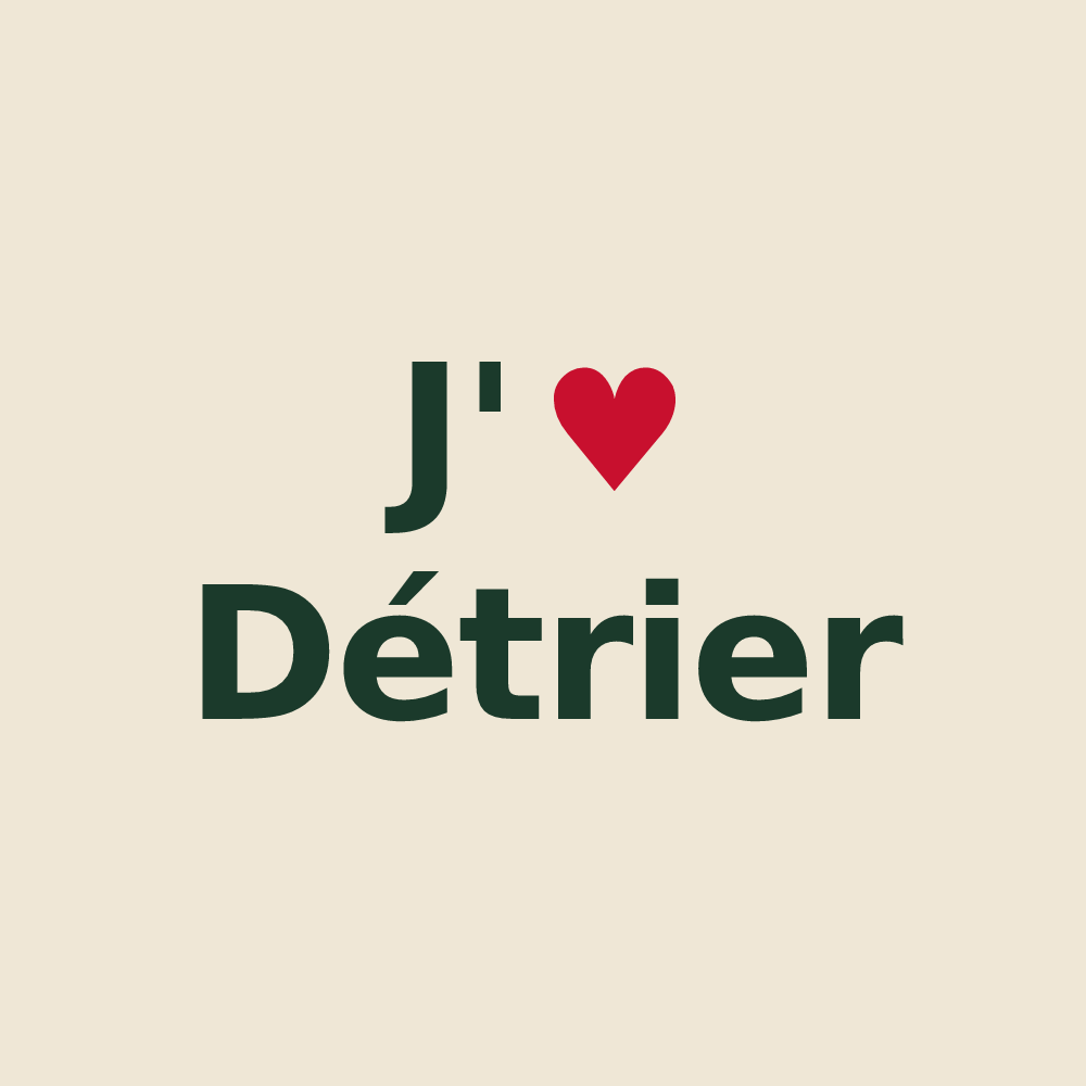 Tote bag personnalisé Détrier — design J'aime Détrier