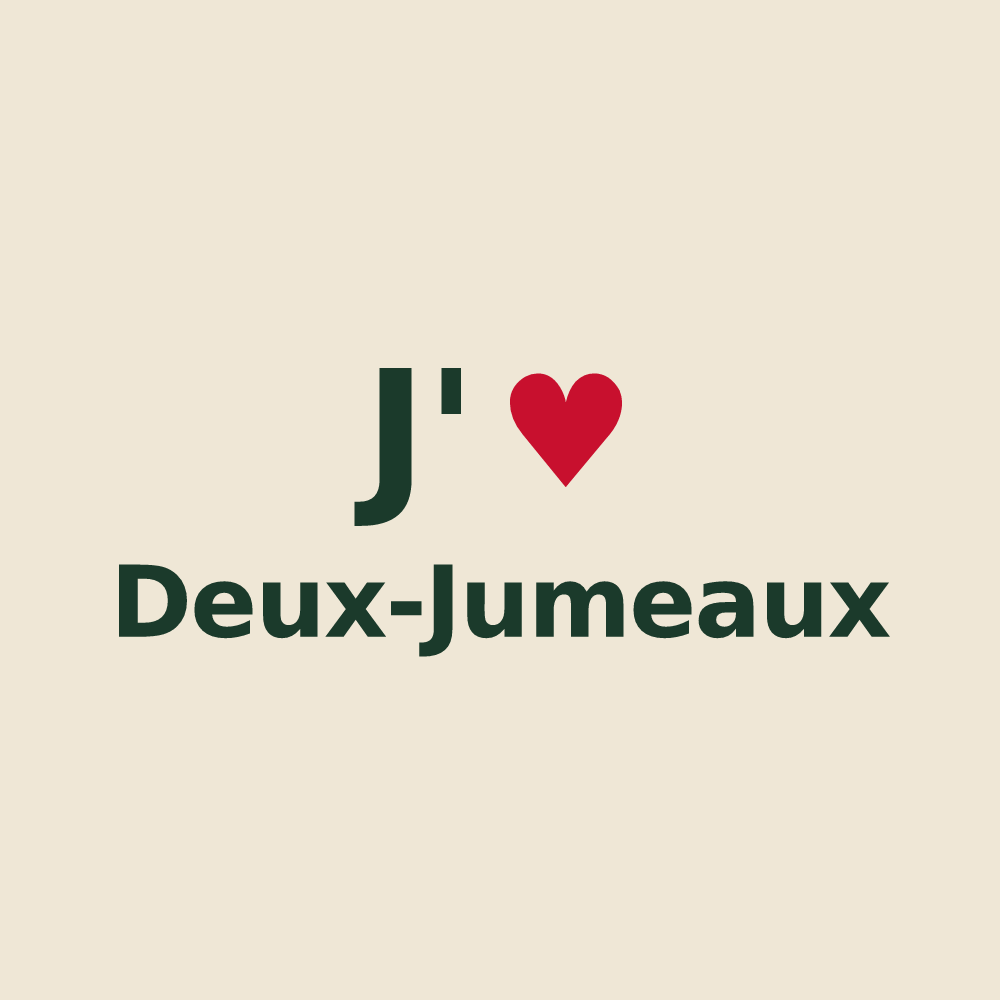 Tote bag personnalisé Deux-Jumeaux — design J'aime Deux-Jumeaux