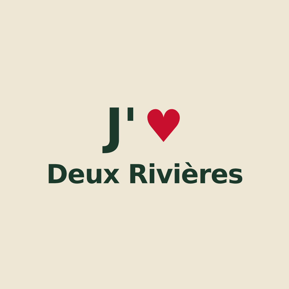 Tote bag personnalisé Deux Rivières — design J'aime Deux Rivières