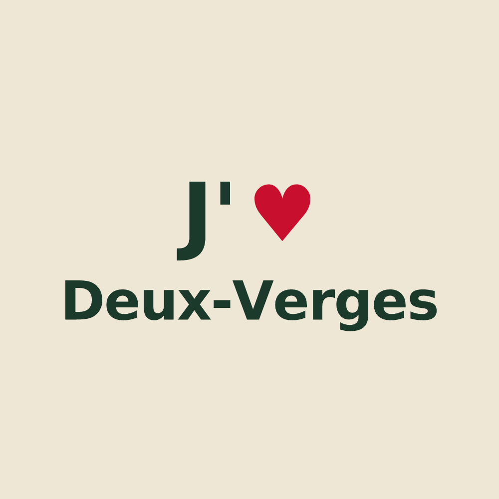 Tote bag personnalisé Deux-Verges — design J'aime Deux-Verges