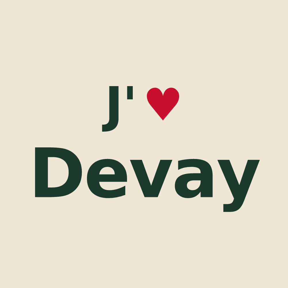 Tote bag personnalisé Devay — design J'aime Devay