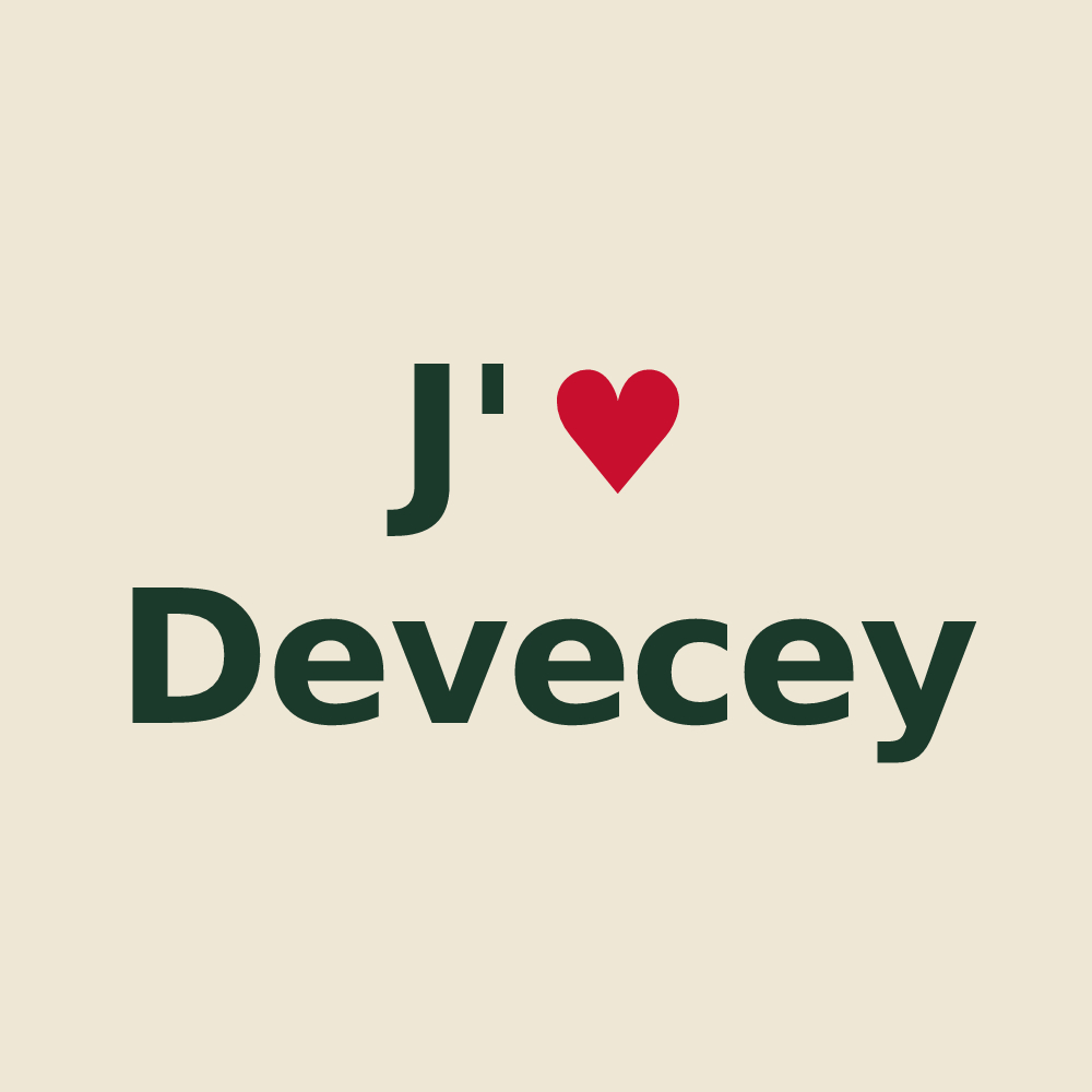 Tote bag personnalisé Devecey — design J'aime Devecey