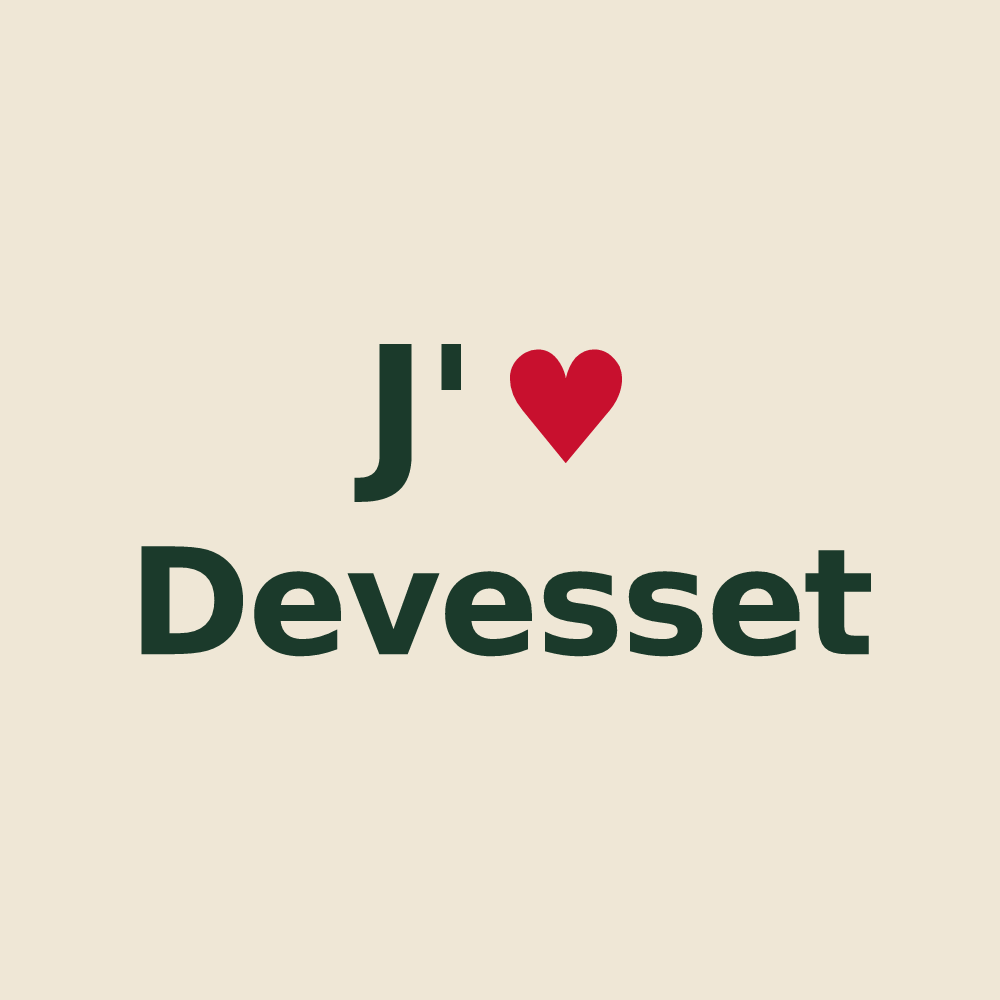 Tote bag personnalisé Devesset — design J'aime Devesset