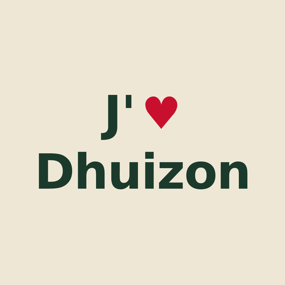Tote bag personnalisé Dhuizon — design J'aime Dhuizon