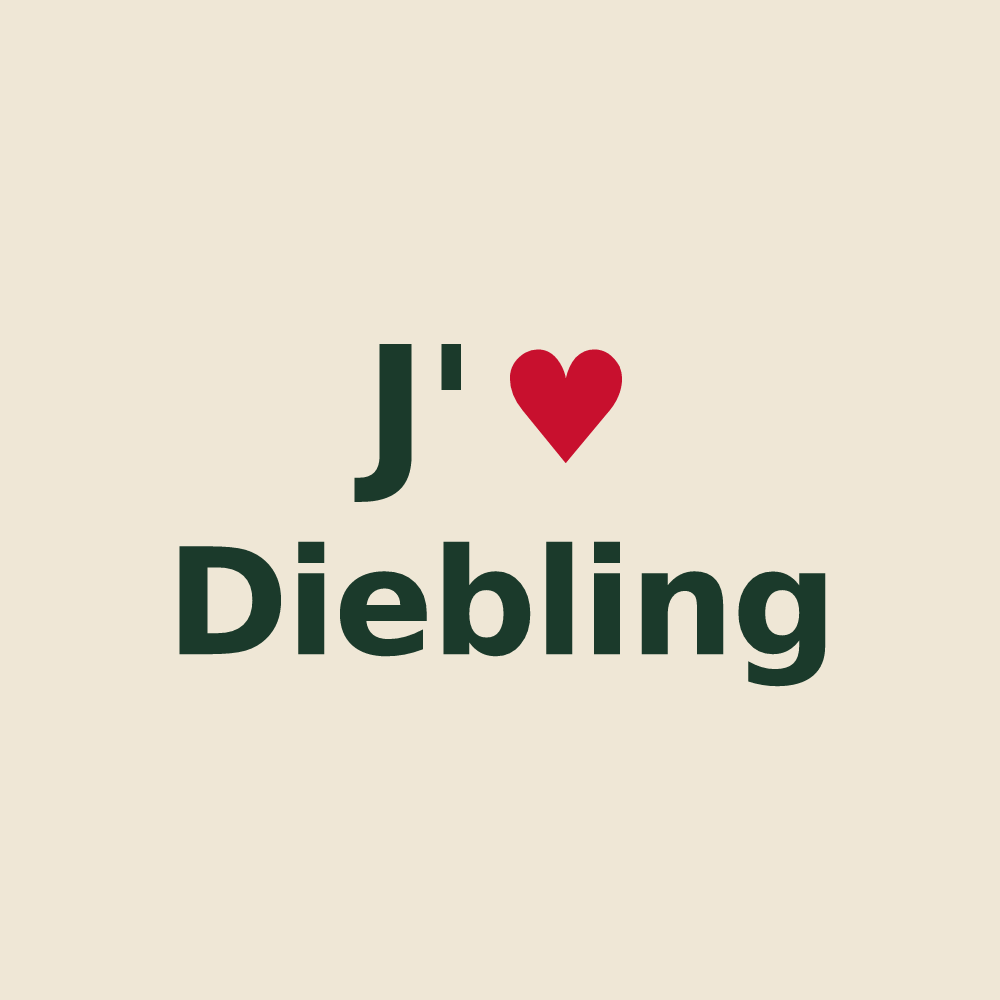 Tote bag personnalisé Diebling — design J'aime Diebling