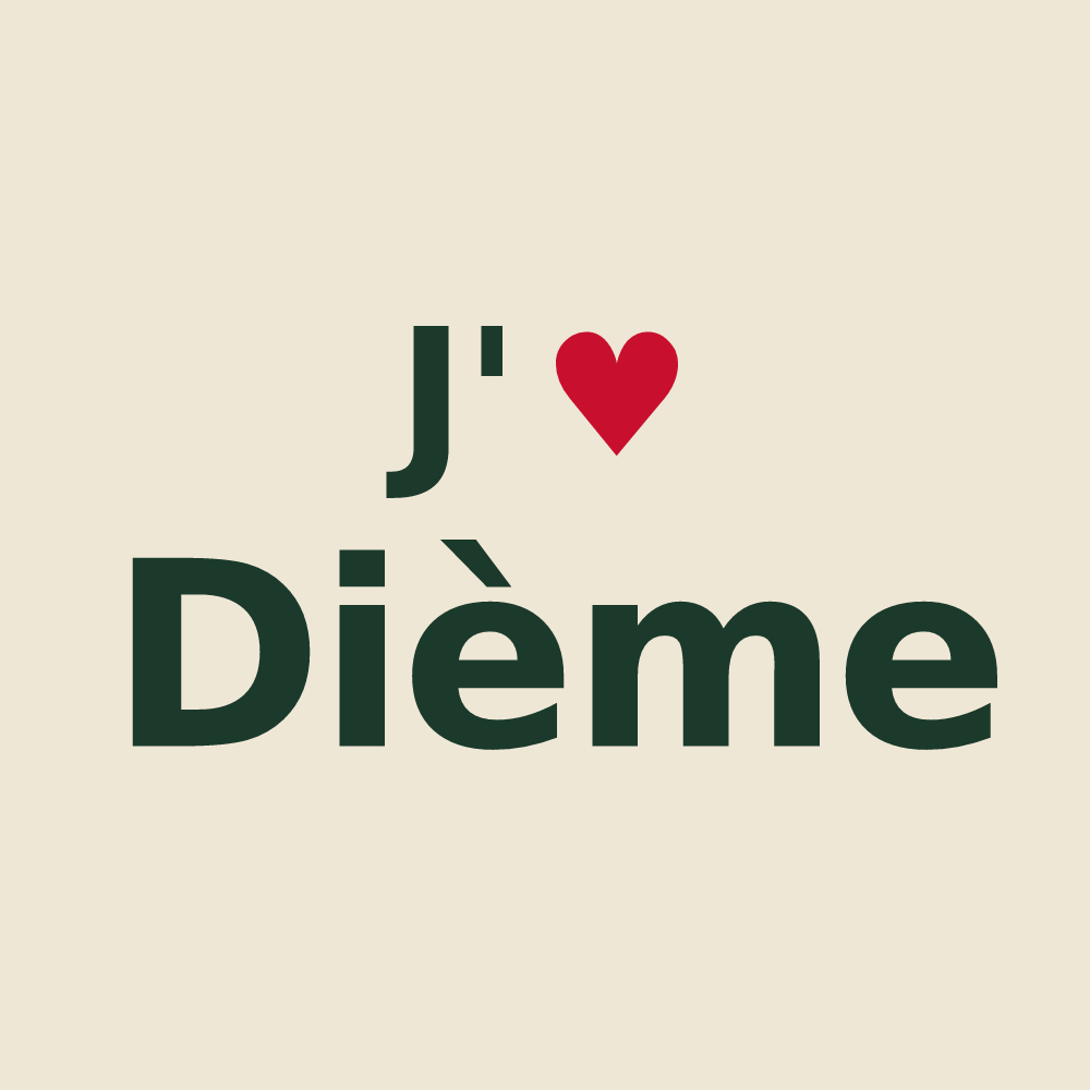 Tote bag personnalisé Dième — design J'aime Dième