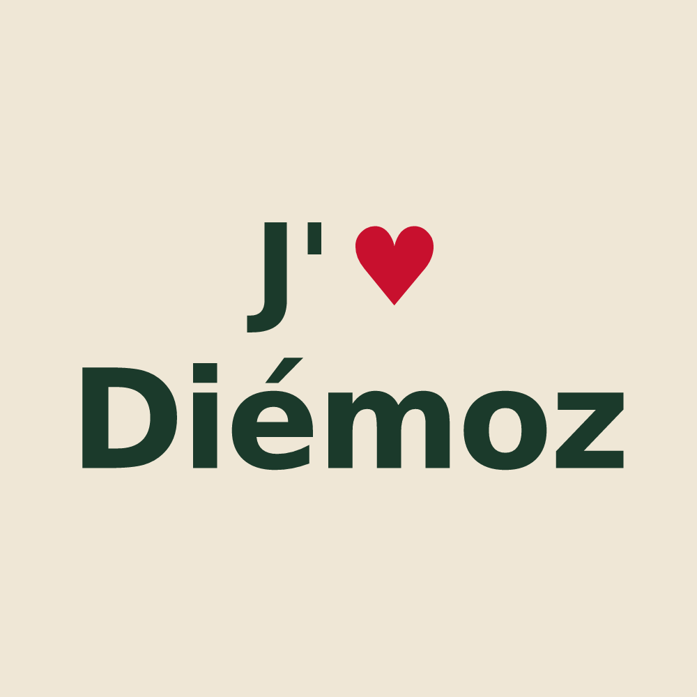 Tote bag personnalisé Diémoz — design J'aime Diémoz