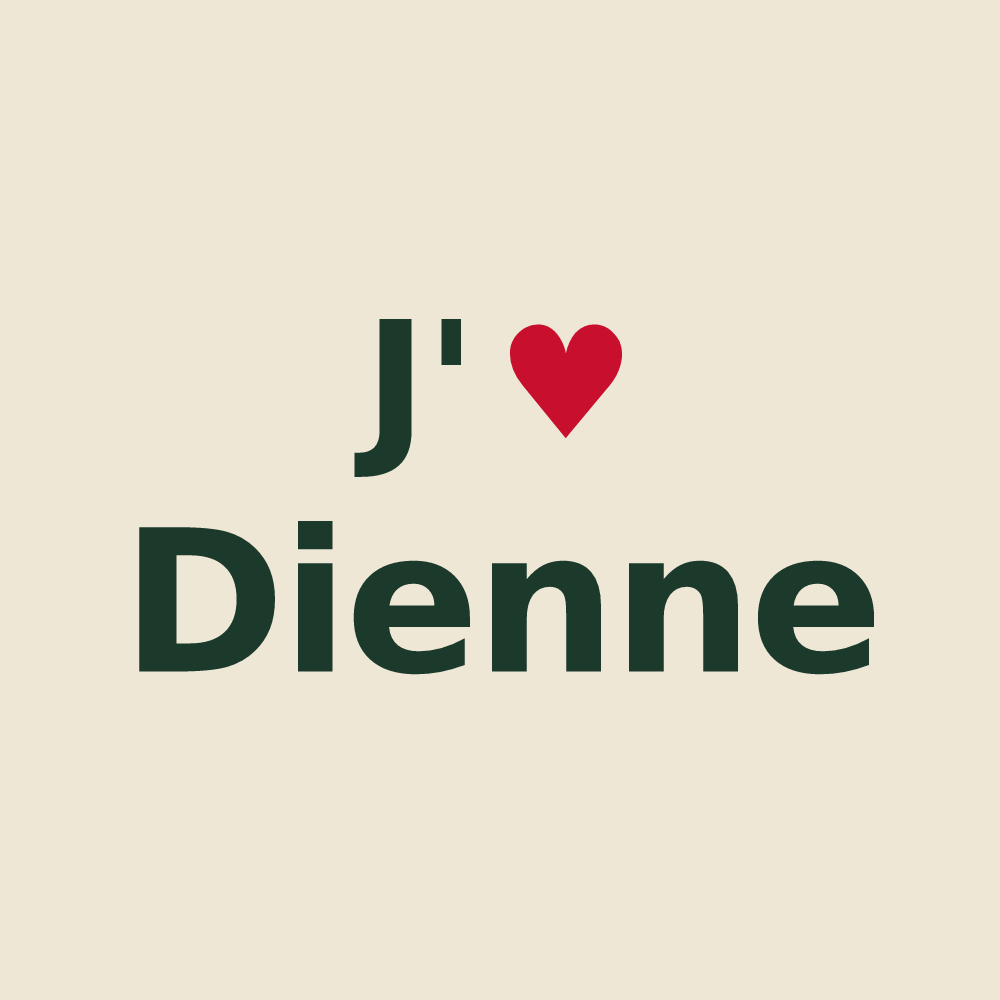 Tote bag personnalisé Dienne — design J'aime Dienne