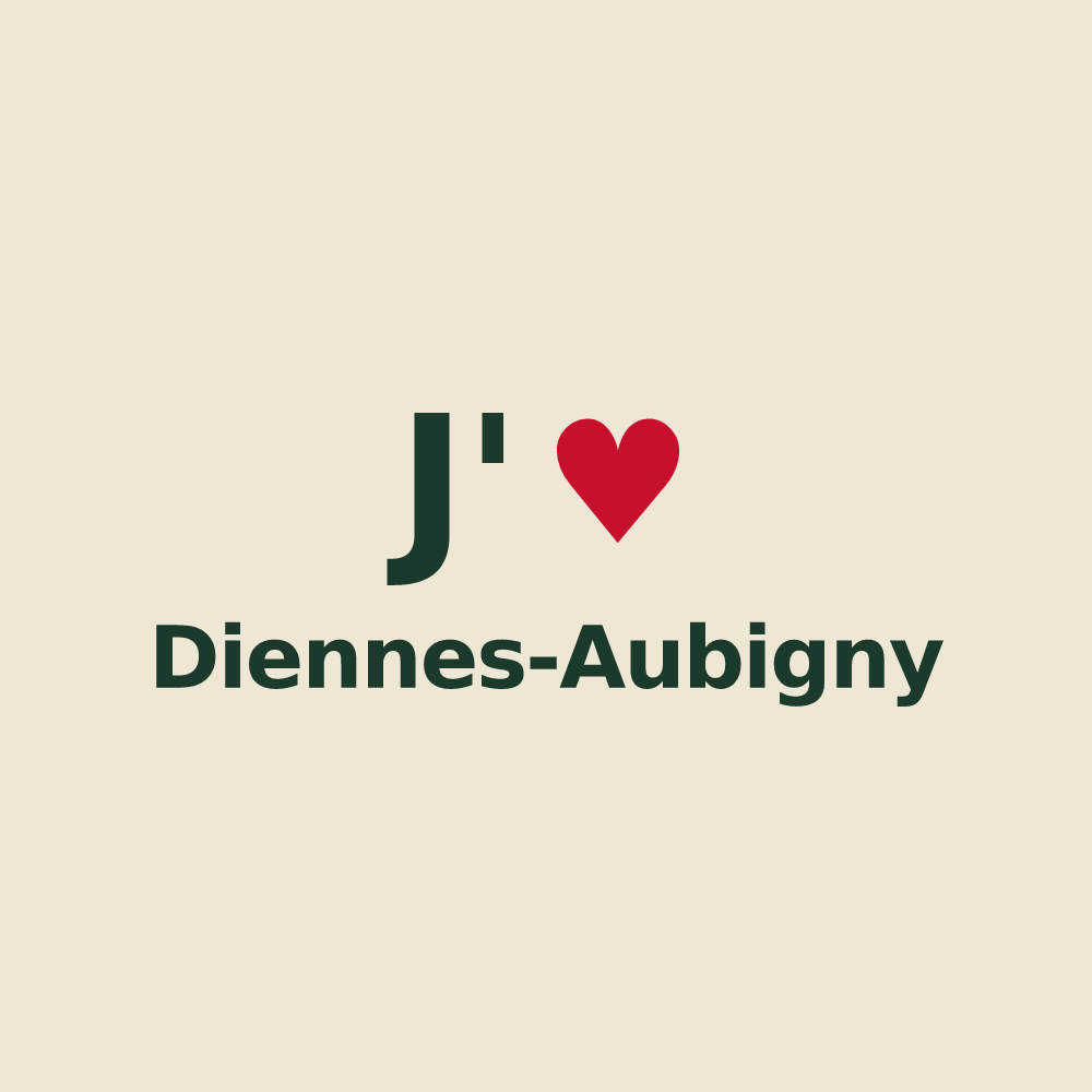 Tote bag personnalisé Diennes-Aubigny — design J'aime Diennes-Aubigny