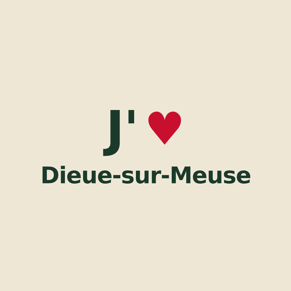 Tote bag personnalisé Dieue-sur-Meuse — design J'aime Dieue-sur-Meuse