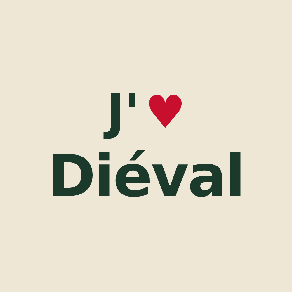 Tote bag personnalisé Diéval — design J'aime Diéval