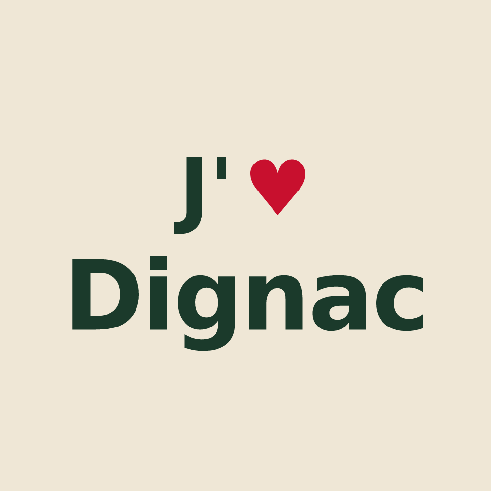 Tote bag personnalisé Dignac — design J'aime Dignac