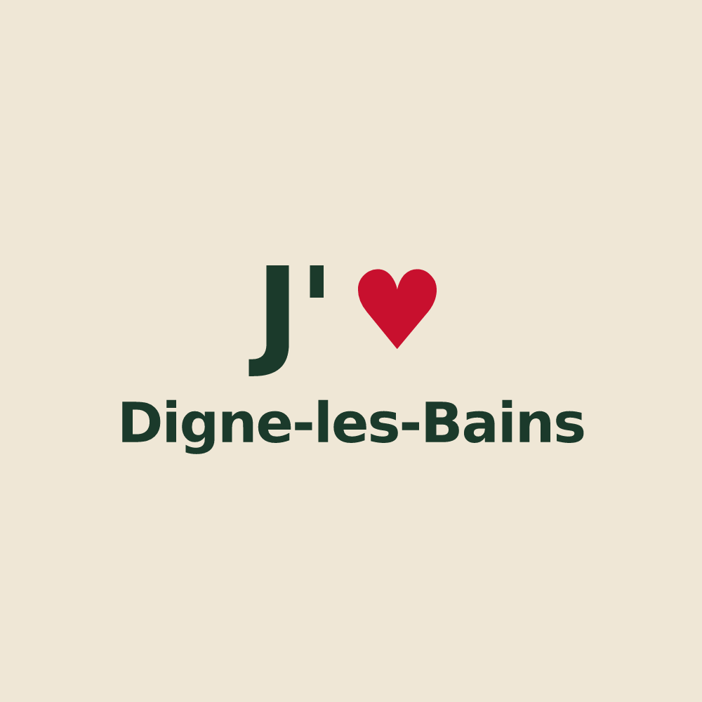 Tote bag personnalisé Digne-les-Bains — design J'aime Digne-les-Bains