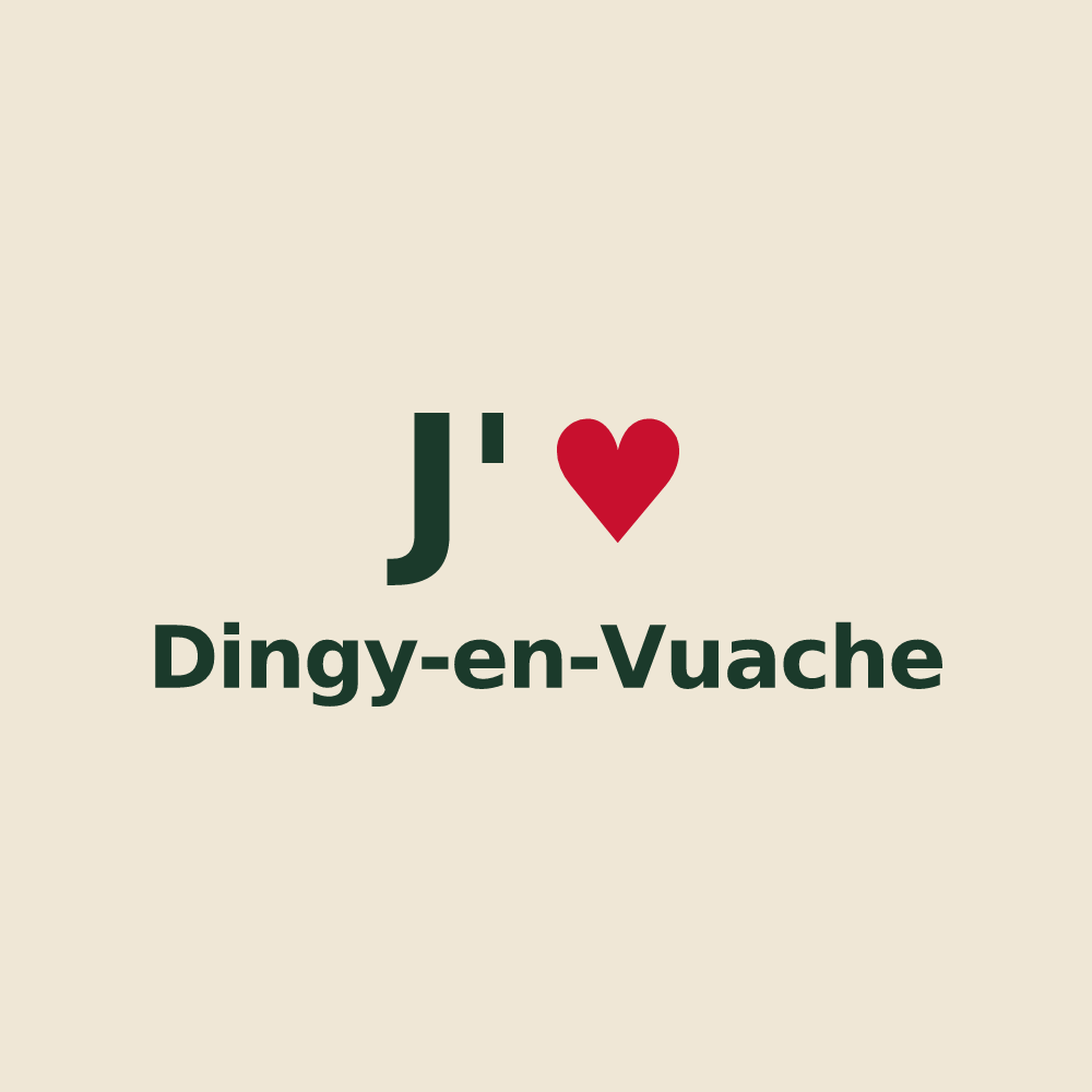 Tote bag personnalisé Dingy-en-Vuache — design J'aime Dingy-en-Vuache