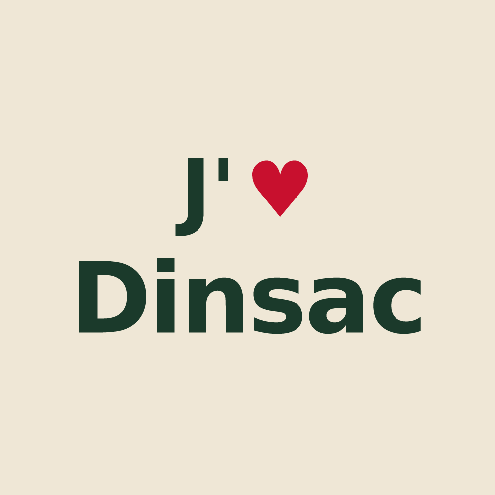 Tote bag personnalisé Dinsac — design J'aime Dinsac
