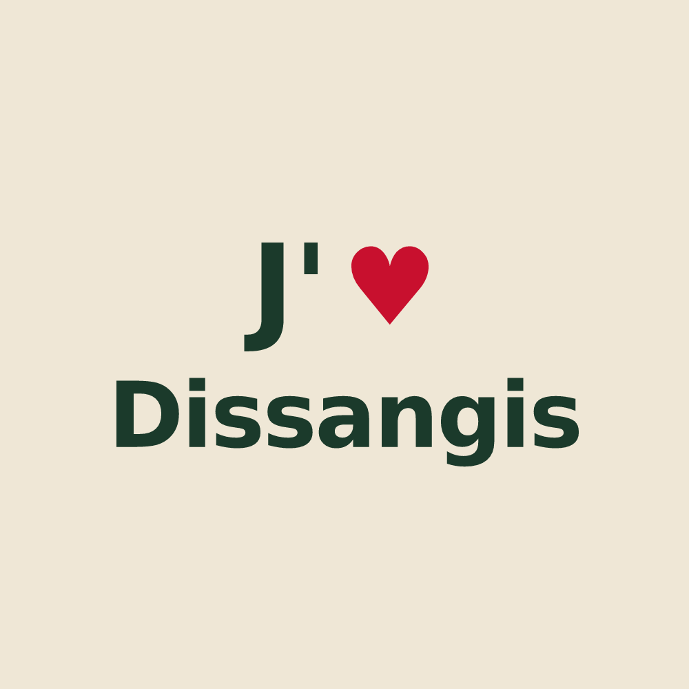 Tote bag personnalisé Dissangis — design J'aime Dissangis