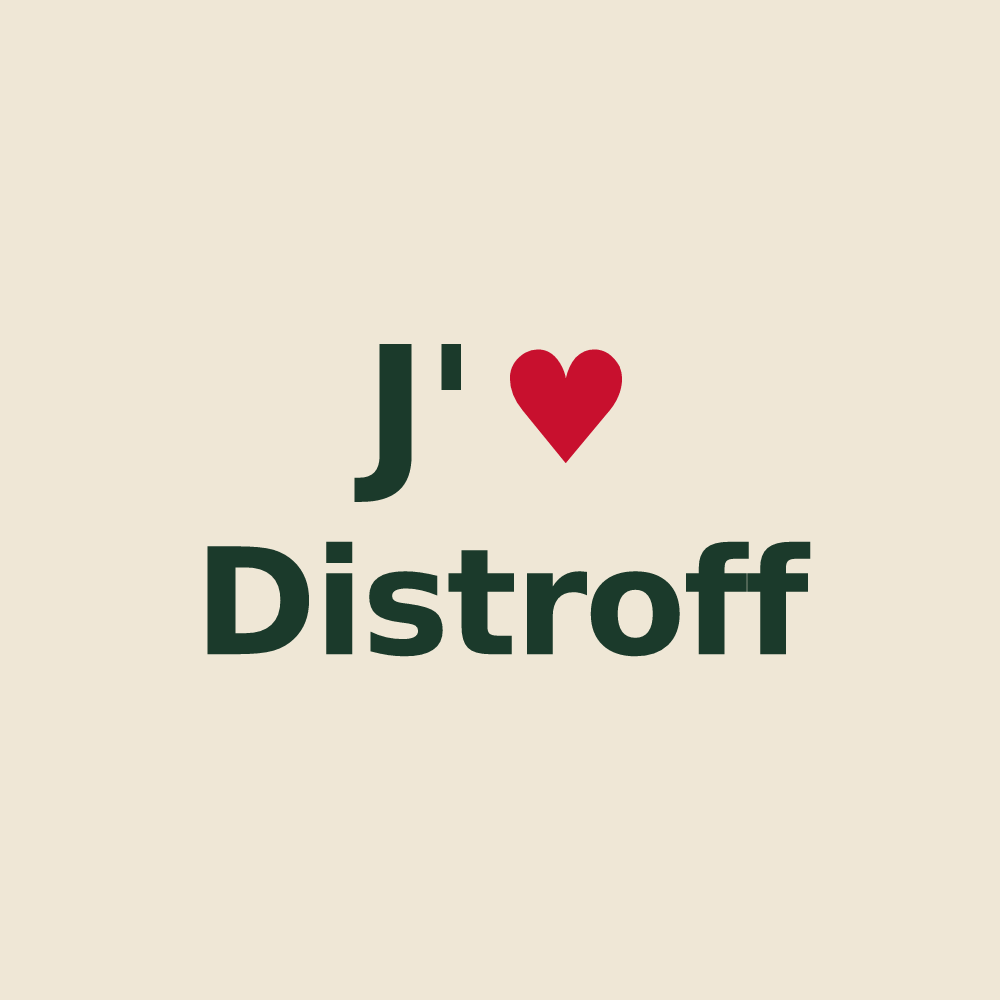 Tote bag personnalisé Distroff — design J'aime Distroff