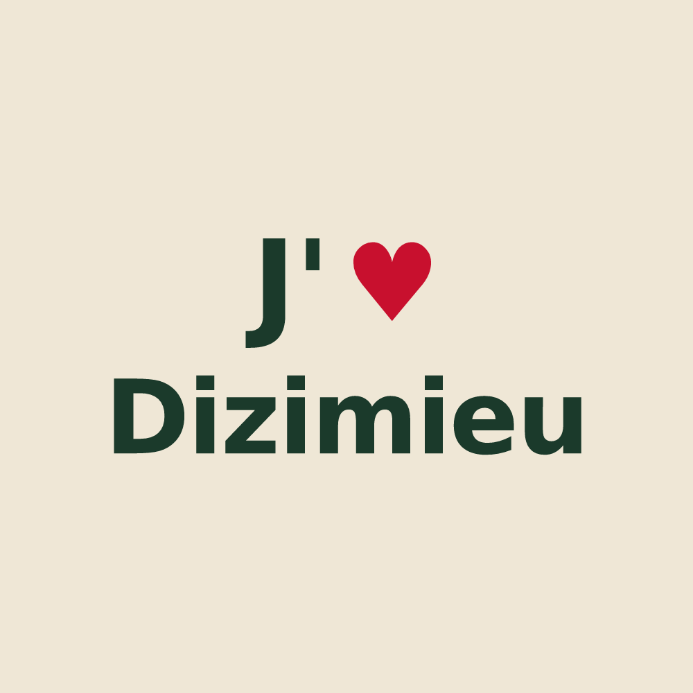 Tote bag personnalisé Dizimieu — design J'aime Dizimieu