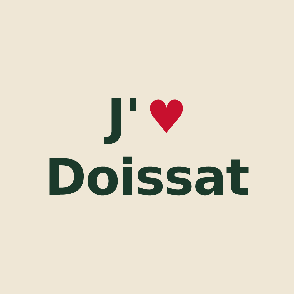 Tote bag personnalisé Doissat — design J'aime Doissat