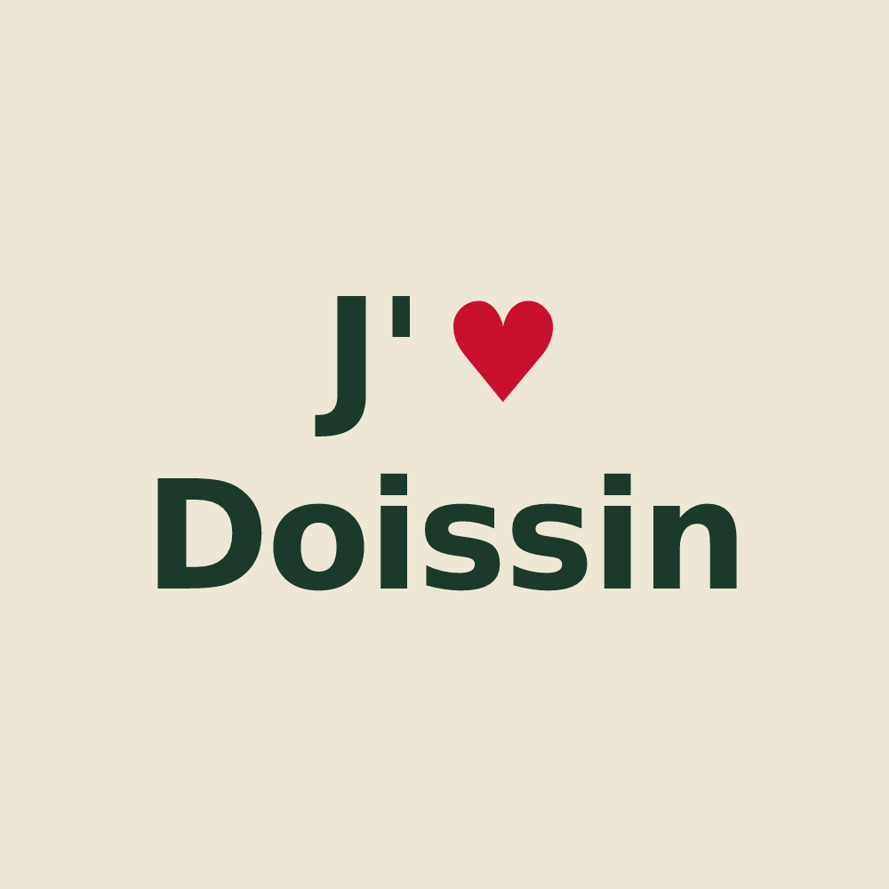 Tote bag personnalisé Doissin — design J'aime Doissin