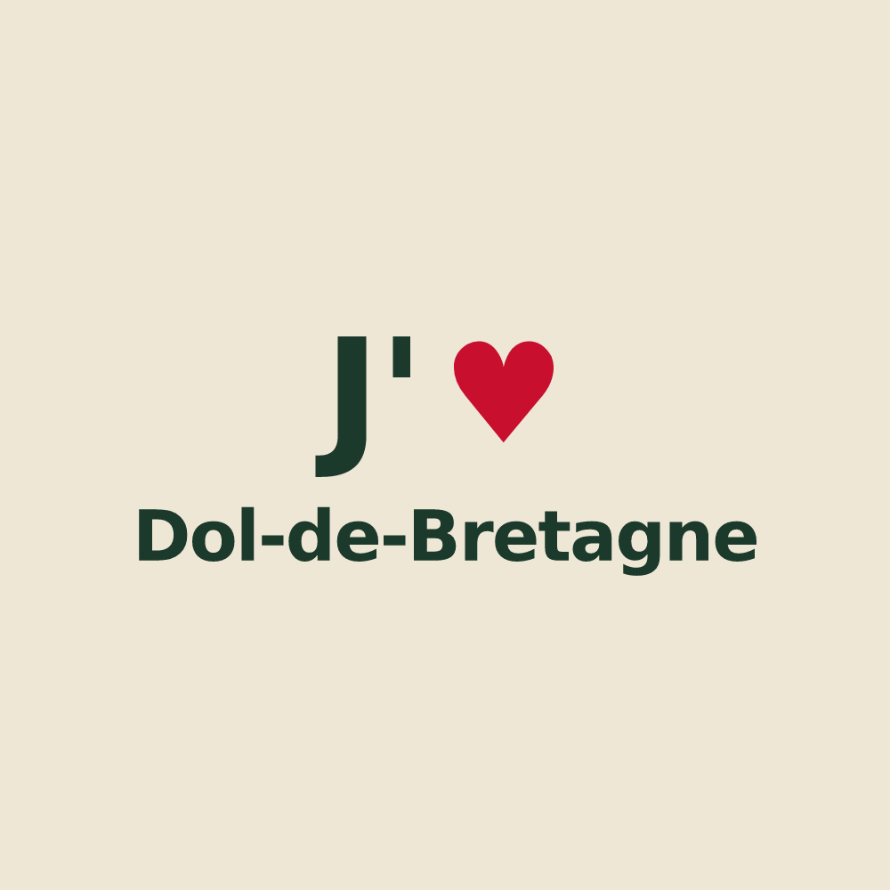 Tote bag personnalisé Dol-de-Bretagne — design J'aime Dol-de-Bretagne