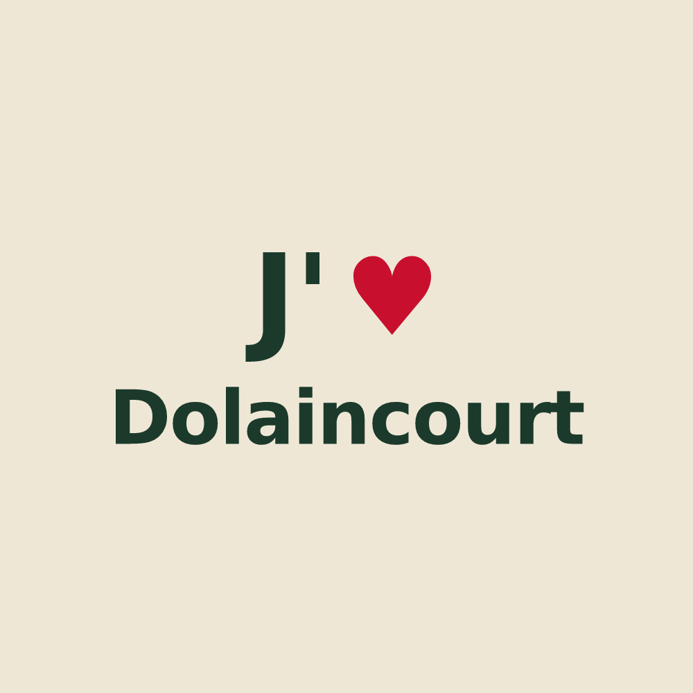 Tote bag personnalisé Dolaincourt — design « J'aime Dolaincourt » imprimé sur le tote bag