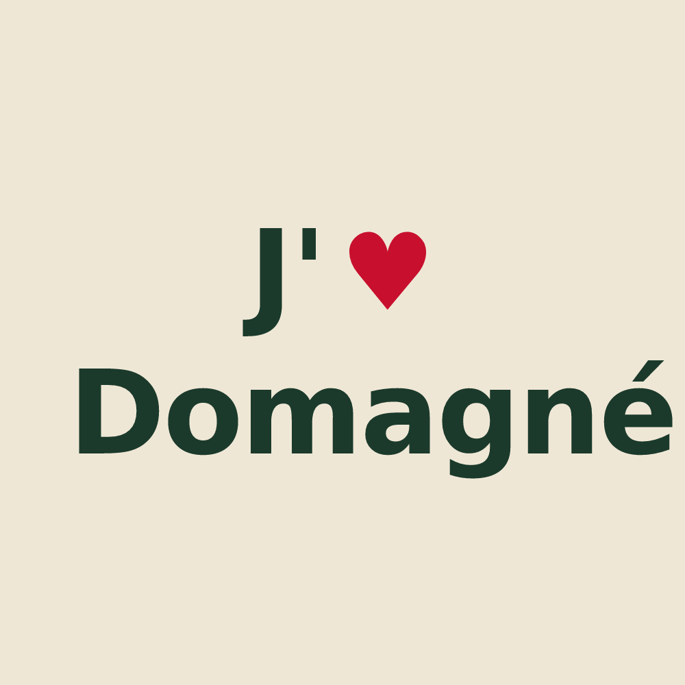 Tote bag personnalisé Domagné — design J'aime Domagné