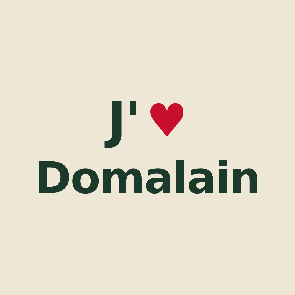 Tote bag personnalisé Domalain — design J'aime Domalain