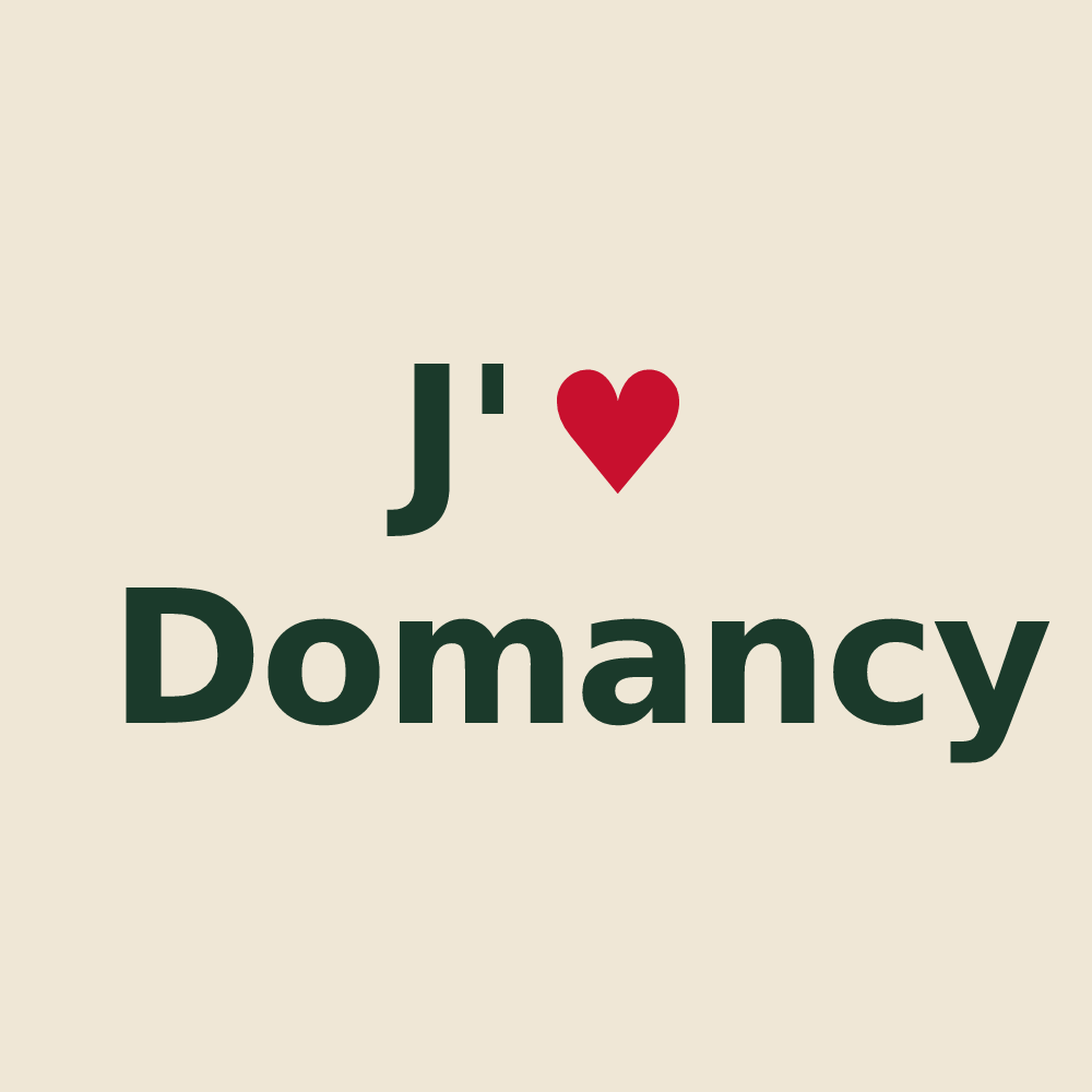 Tote bag personnalisé Domancy — design J'aime Domancy
